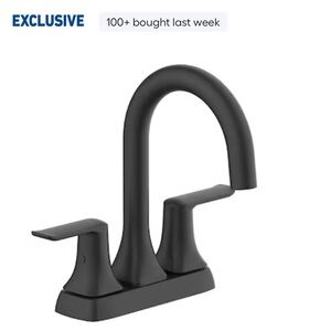 allen+roth Dunmore Matte Black Finish 2 Handle Bathroom Faucet